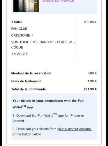Ticket fan club kategorie - ticket,